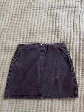 Topshop Black Mini Denim Skirt